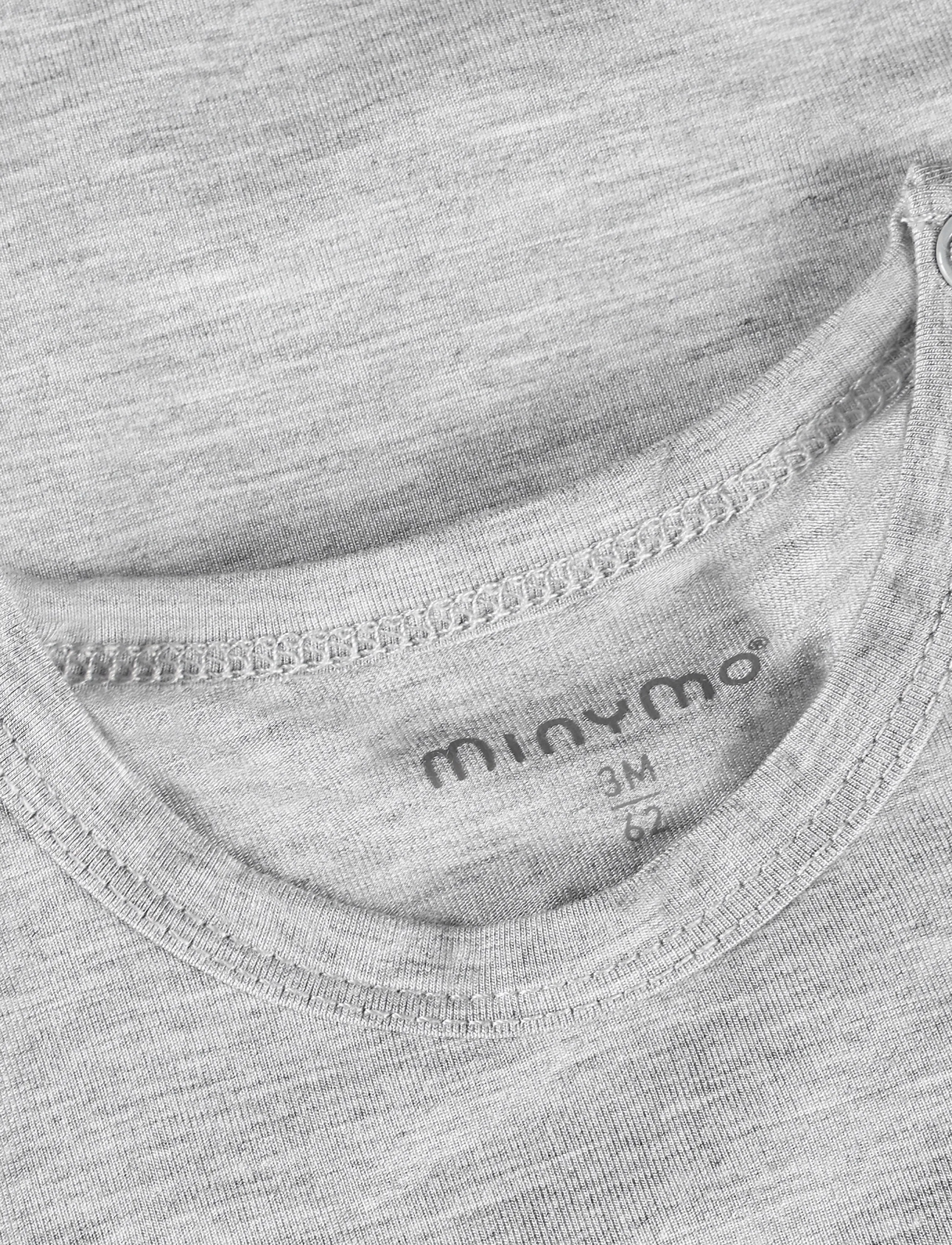 Minymo - Body SS - short-sleeved bodies - mediumgreymelange - 2