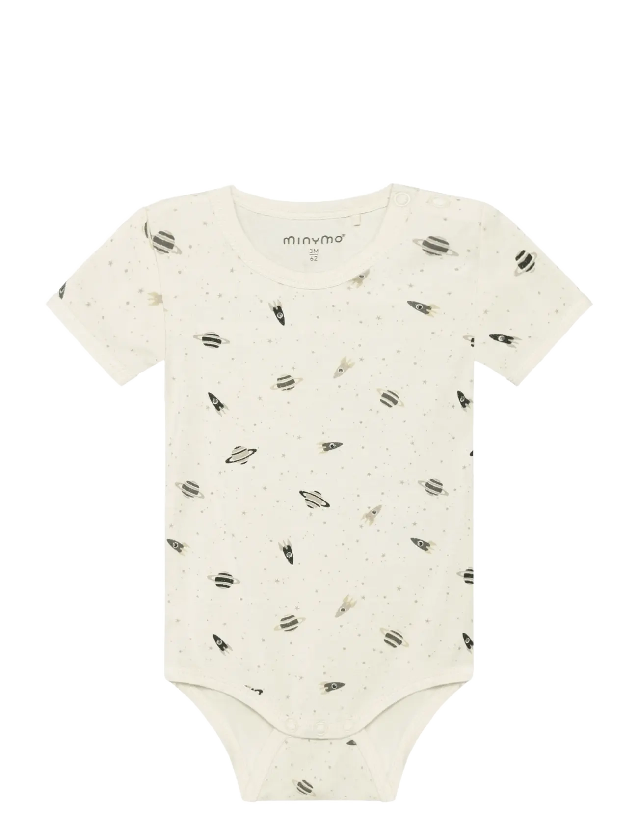 Minymo Body Ss, 74, Bodys, Creme - Short-sleeved, Kinder