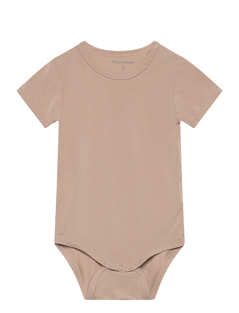 Minymo - Body SS - kortärmade bodies - simply taupe - 0