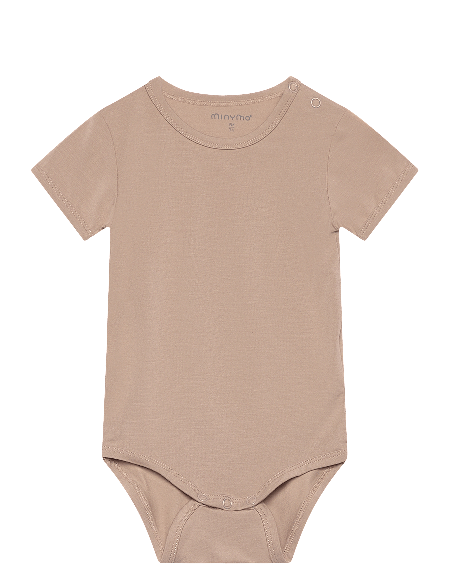Minymo - Body SS - kurzärmelige bodys - simply taupe - 0