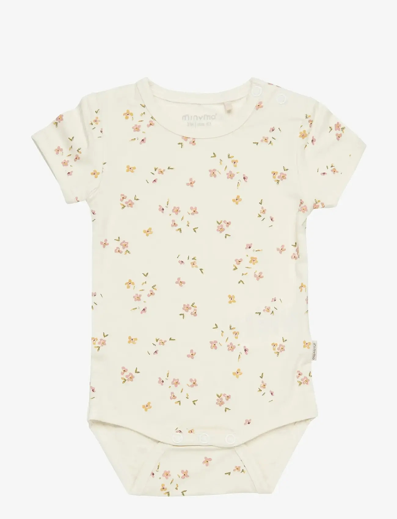 Minymo - Body SS - short-sleeved bodies - veiled rose flower - 0
