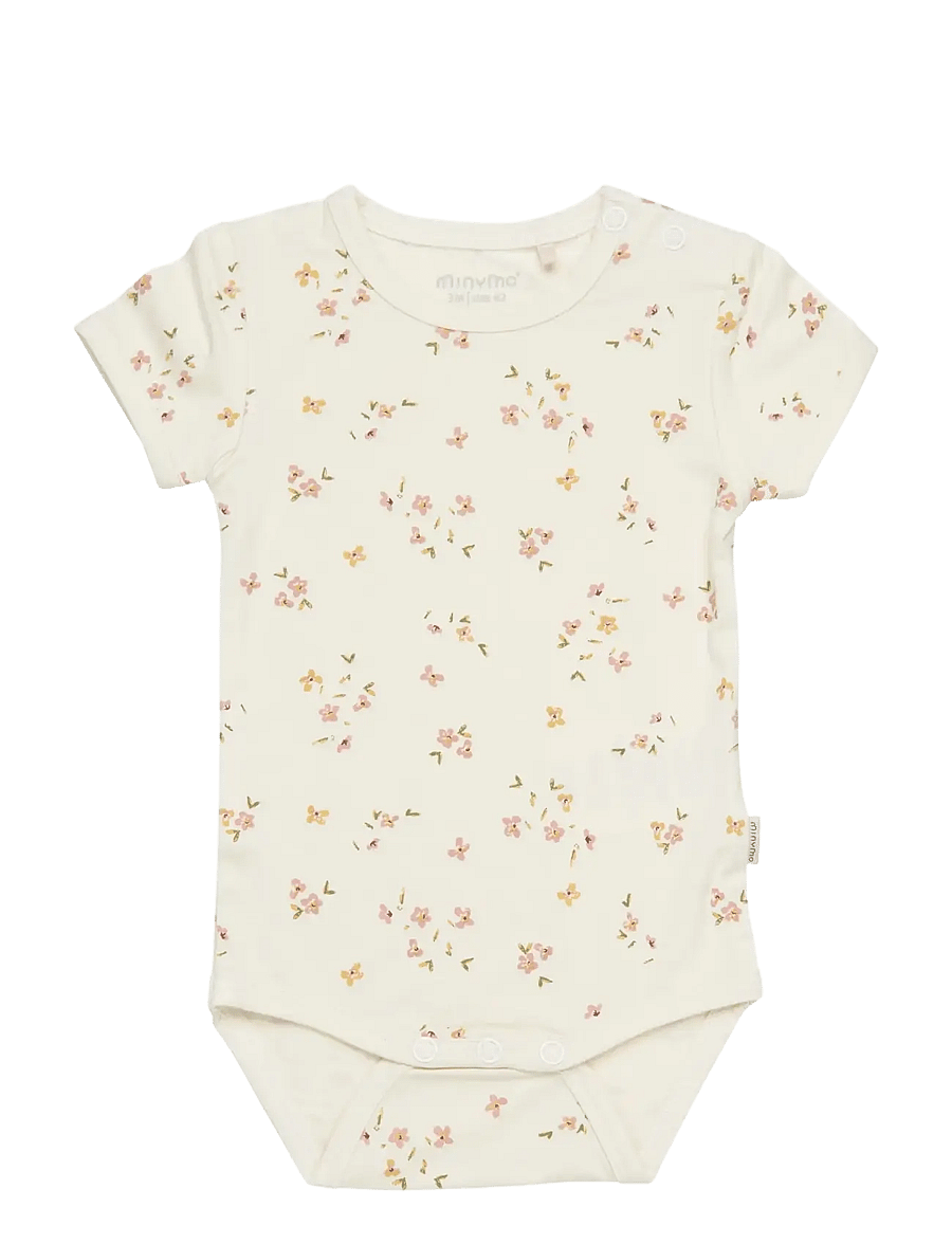 Minymo - Body SS - kurzärmelige bodys - veiled rose flower - 0