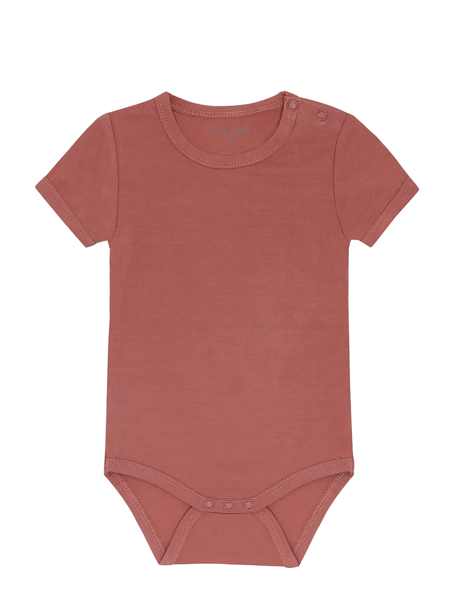 Minymo - Body SS - short-sleeved bodies - withered rose - 0