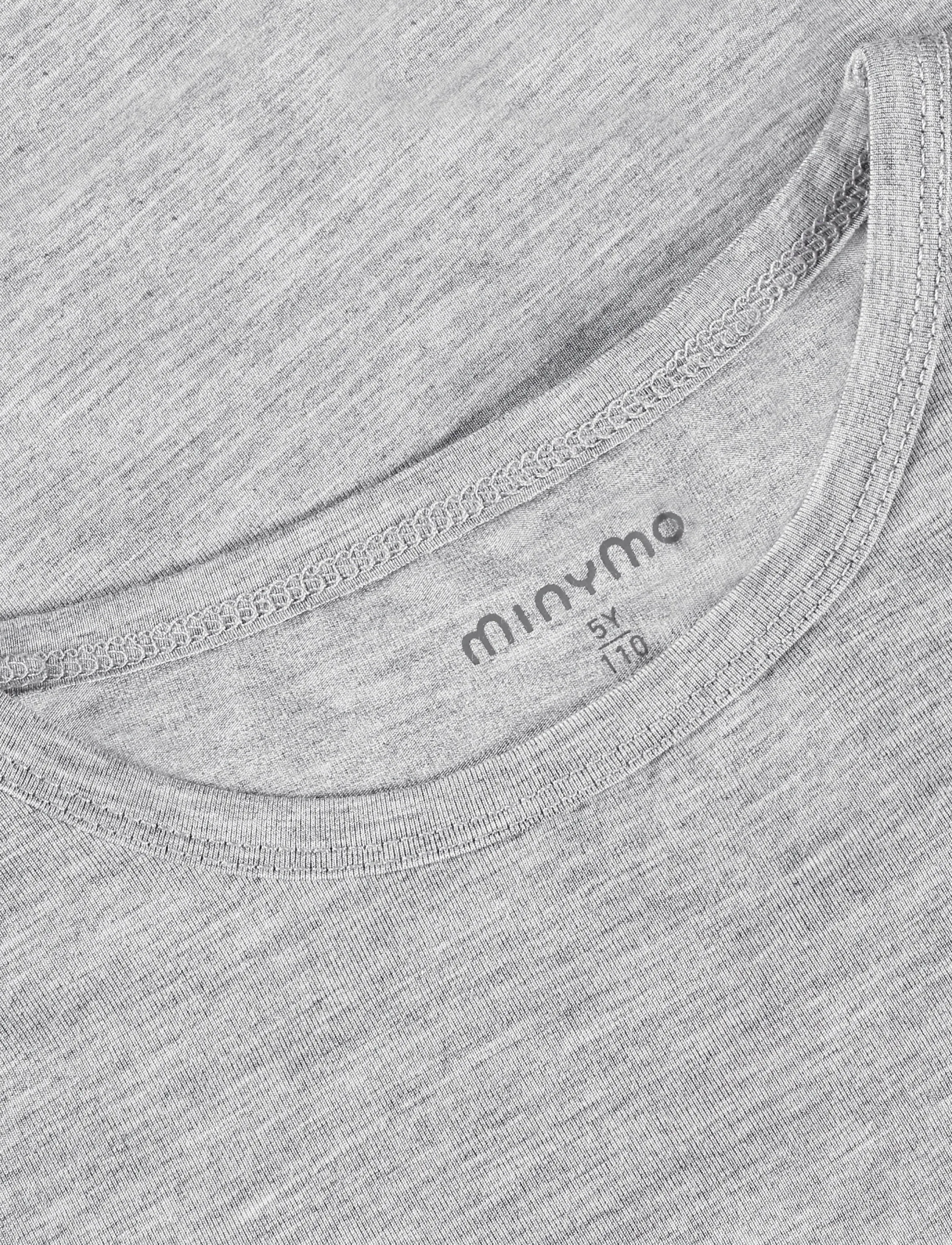 Minymo - Blouse SS - short-sleeved t-shirts - mediumgreymelange - 2