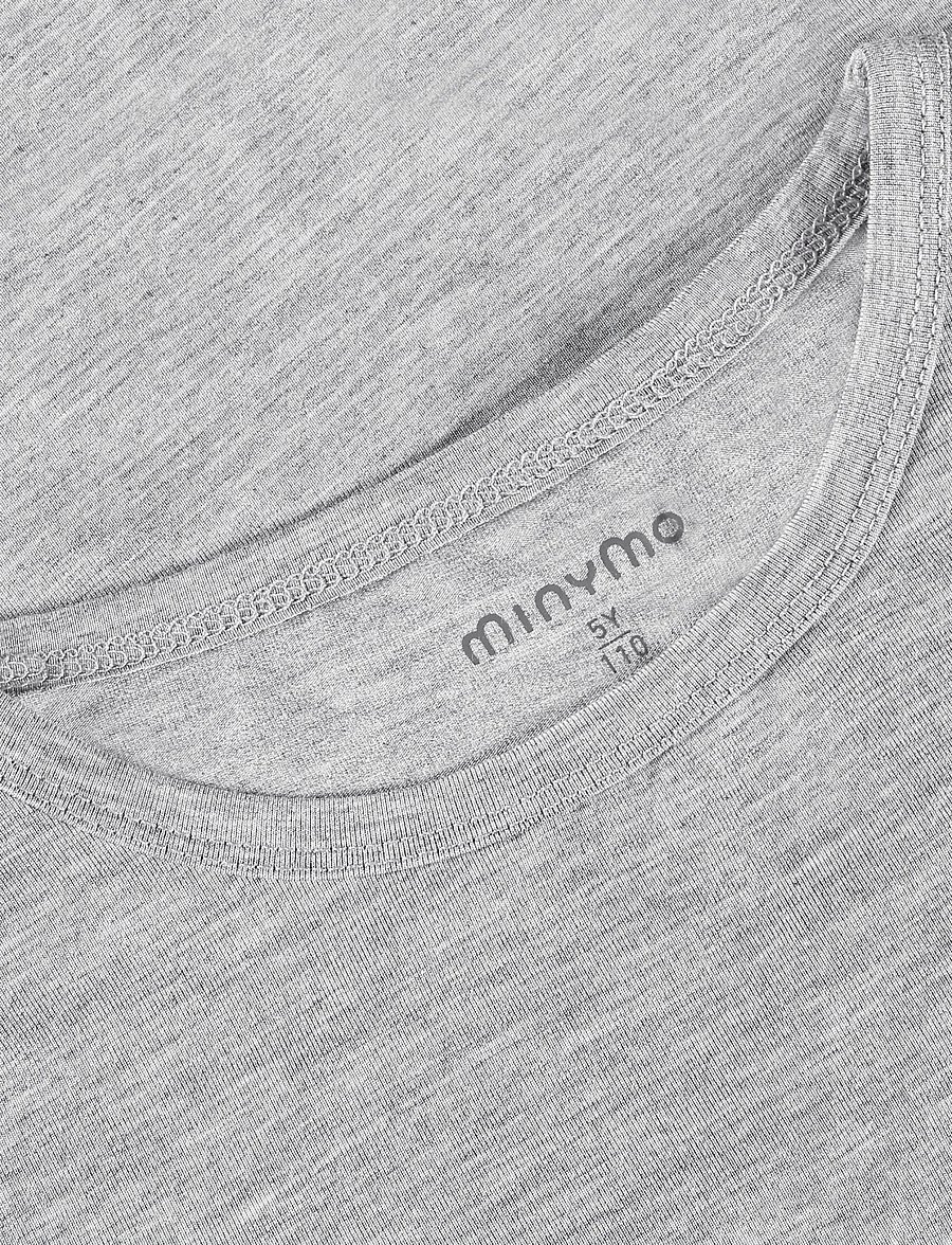 Minymo - Blouse SS - lühikeste varrukatega t-särgid - mediumgreymelange - 2
