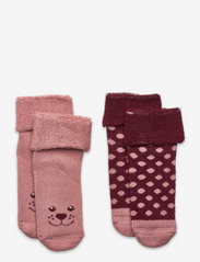 Minymo - Baby sock (2-pack) - strømper - old rose - 0