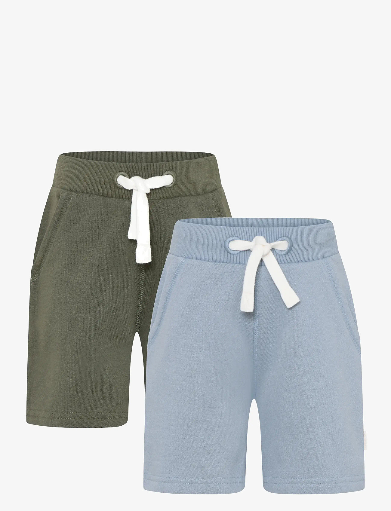 Minymo - Basic 53 -Sweat short (2-pack) - sweatshorts - ashley blue - 0