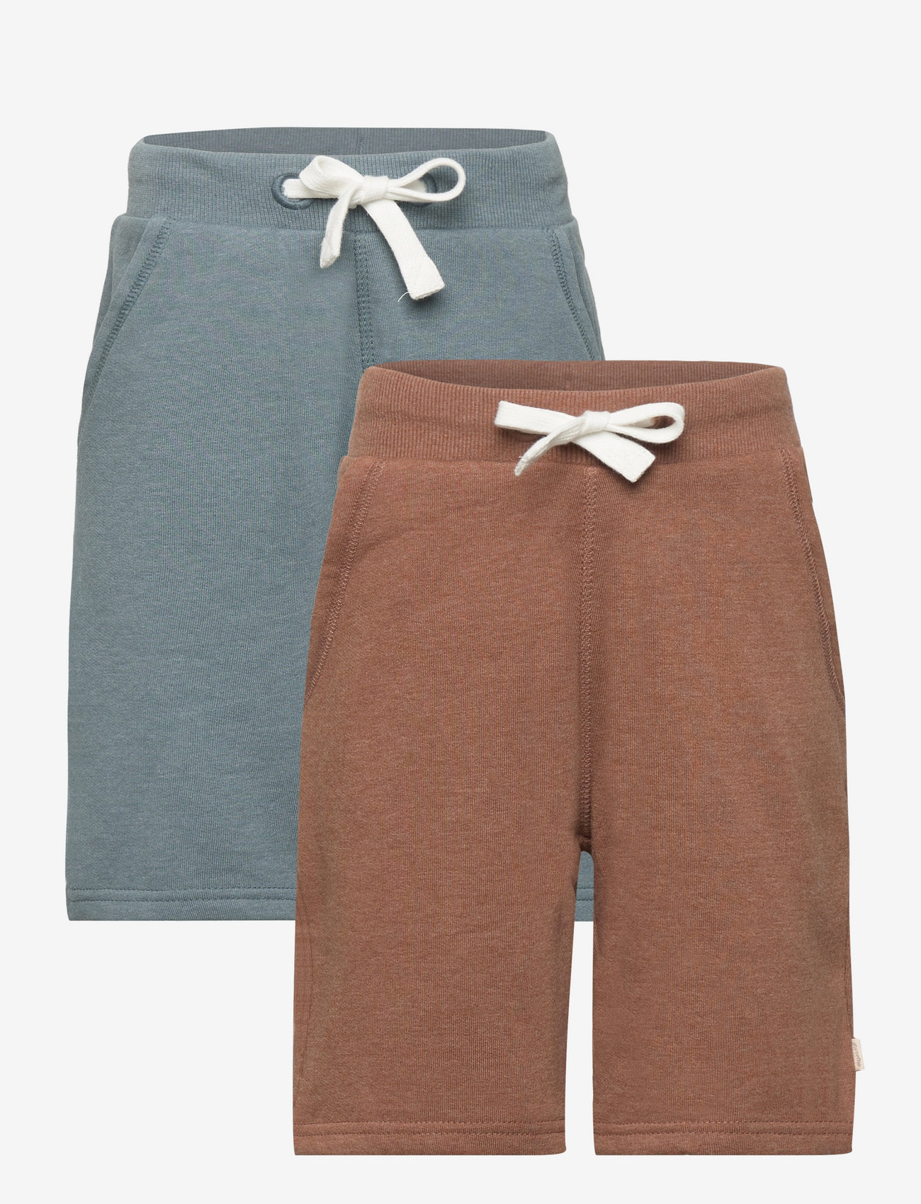 Minymo - Basic 53 -Sweat short (2-pack) - sweat shorts - toffee - 0