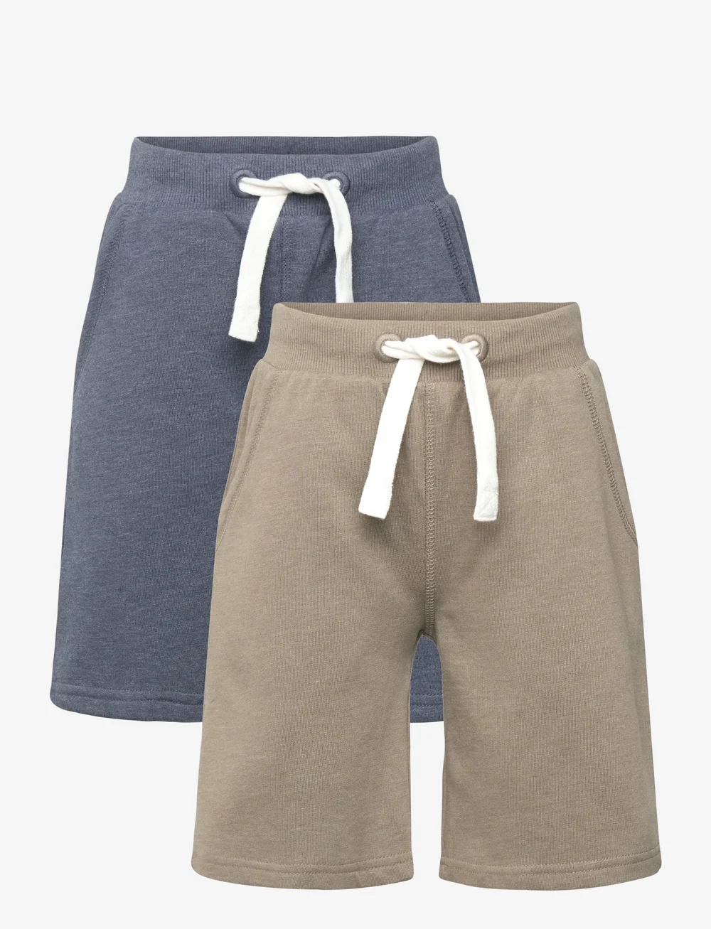 Minymo - Basic 53 -Sweat short (2-pack) - sweatshorts - vetiver - 0