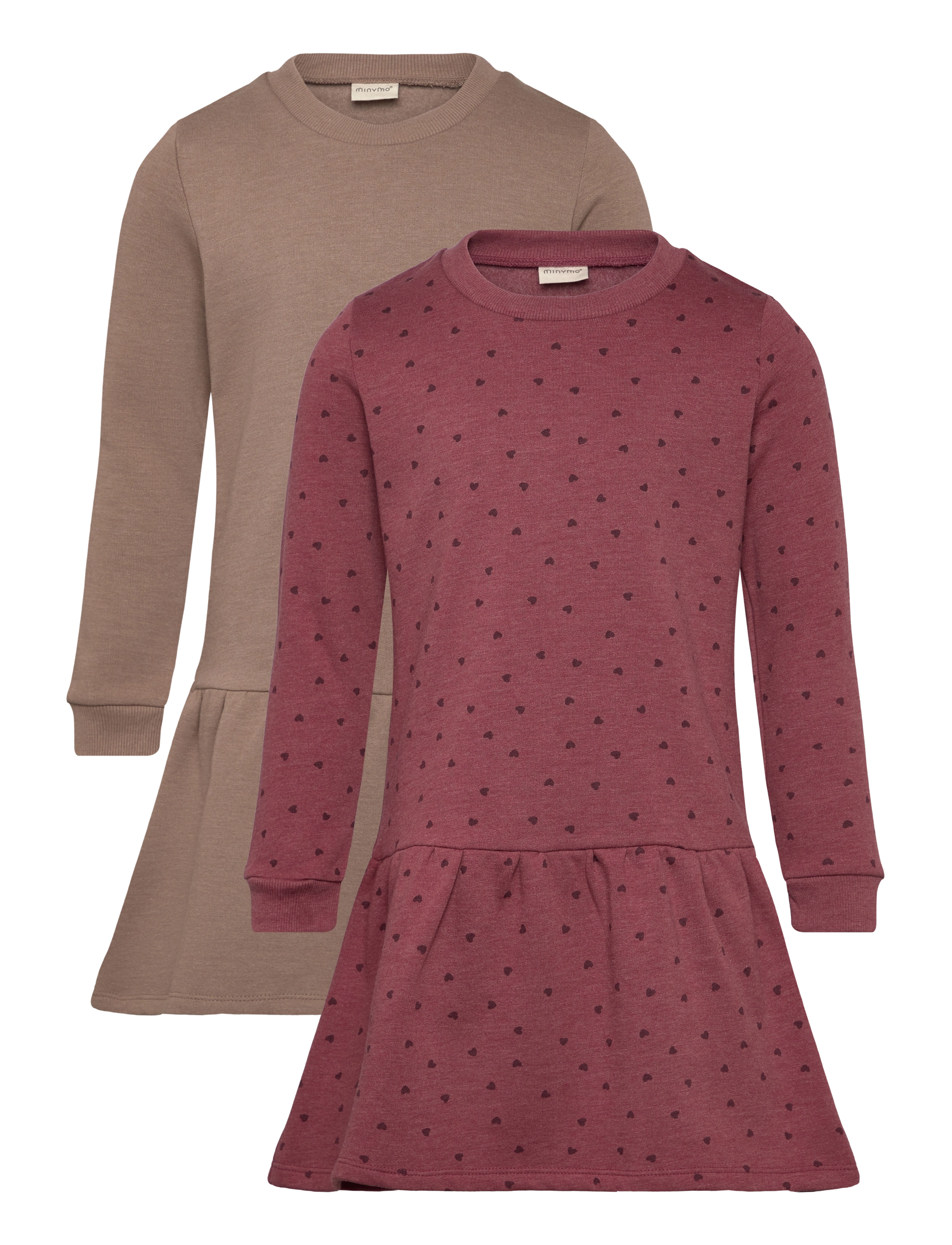 MINYMO Sweat Kleid Ls (2-Pack) Pink - 110 - Kinder