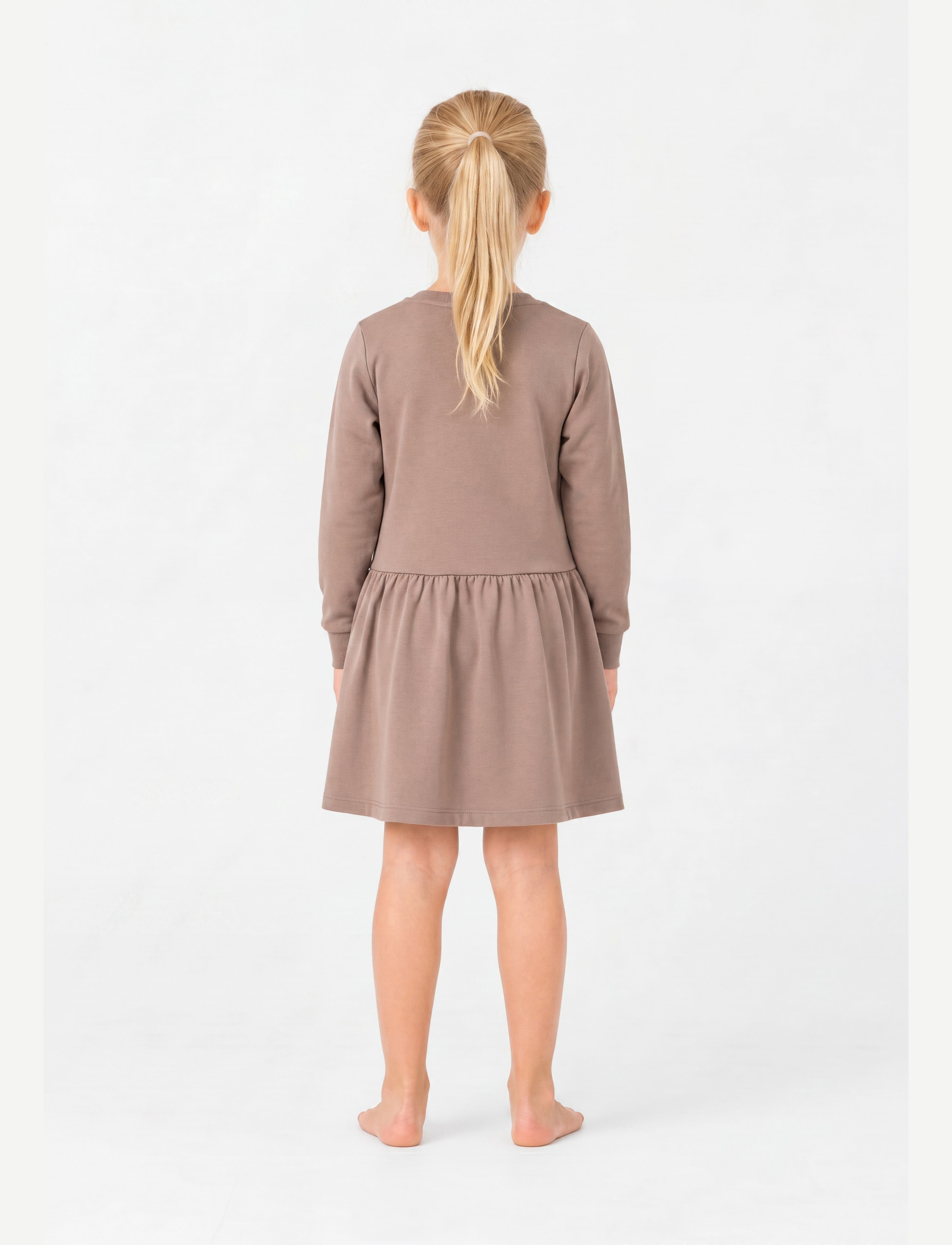 Minymo - Sweat Dress LS (2-pack) - langärmelige babykleider - apple butter - 0