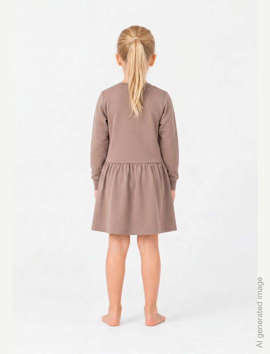 Minymo - Sweat Dress LS (2-pack) - langärmelige babykleider - apple butter - 0