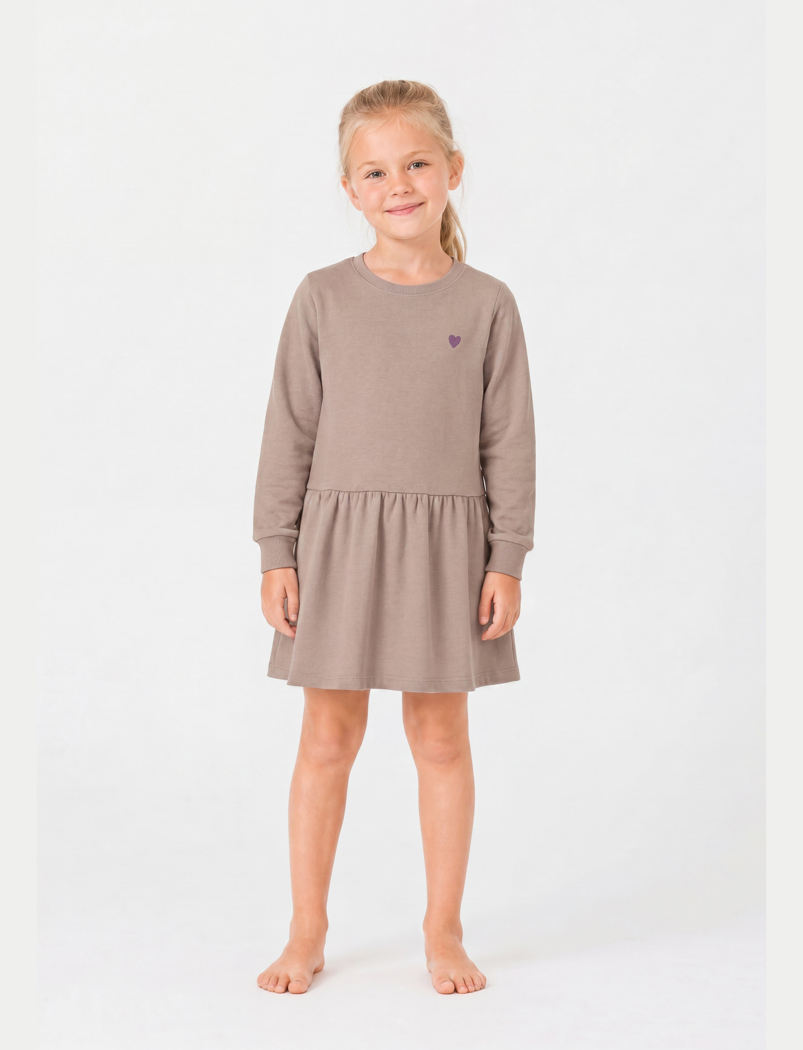 Minymo - Sweat Dress LS (2-pack) - langärmelige babykleider - apple butter - 3