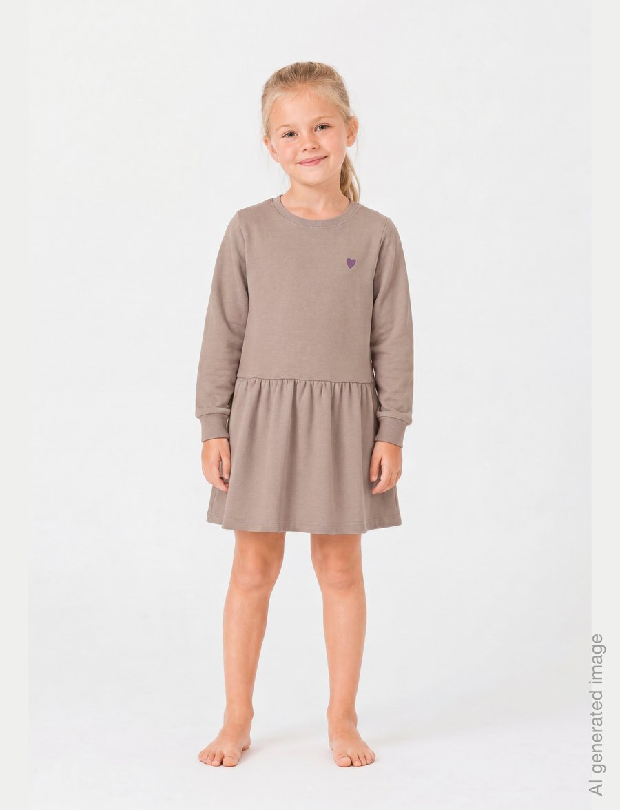 Minymo - Sweat Dress LS (2-pack) - langärmelige babykleider - apple butter - 3