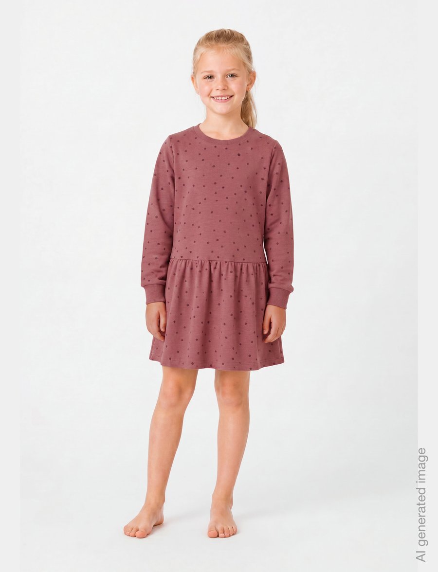 Minymo - Sweat Dress LS (2-pack) - langärmelige babykleider - apple butter - 4
