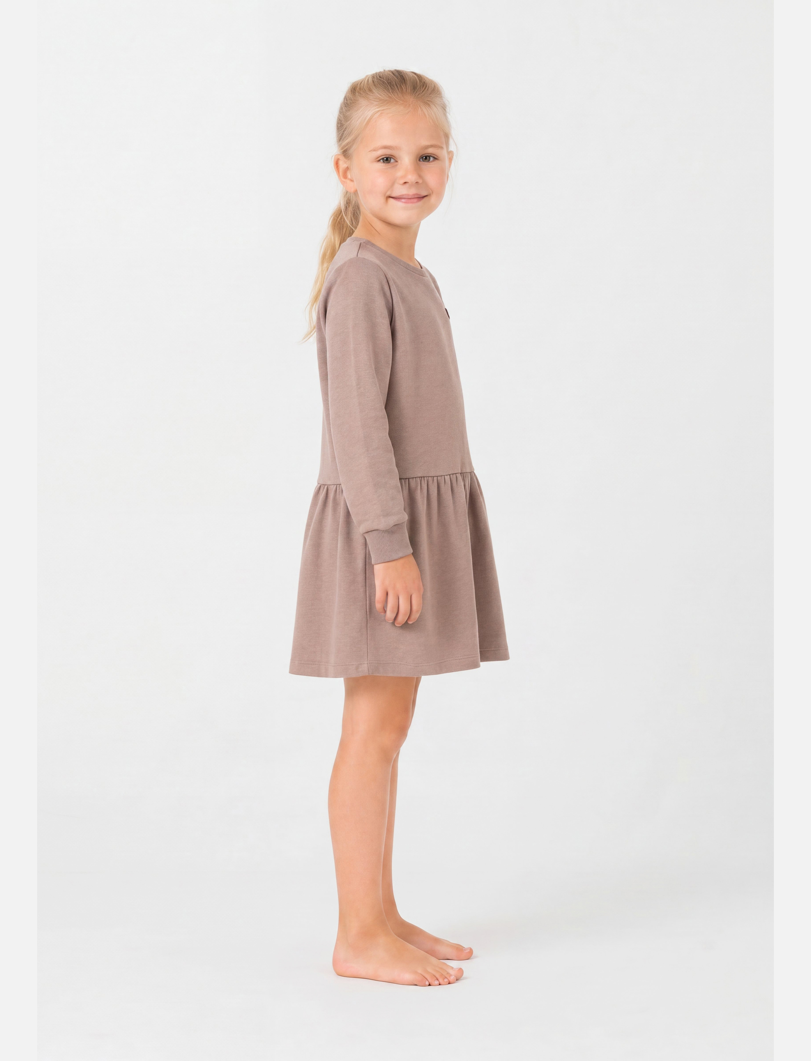 Minymo - Sweat Dress LS (2-pack) - langärmelige babykleider - apple butter - 5