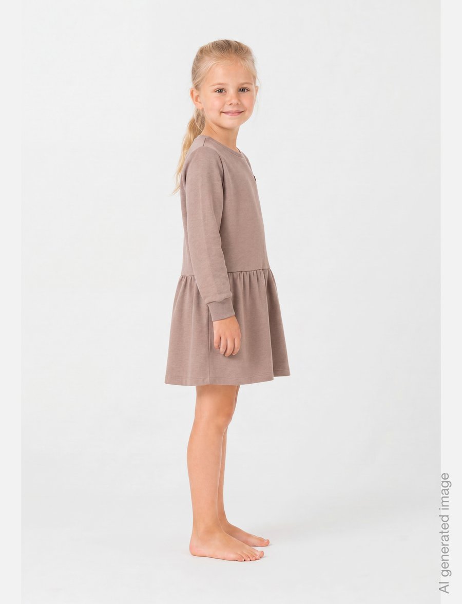 Minymo - Sweat Dress LS (2-pack) - langärmelige babykleider - apple butter - 5