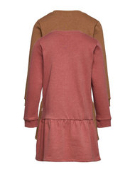 Minymo - Sweat Dress LS (2-pack) - casual jurken met lange mouwen - canyon rose - 1