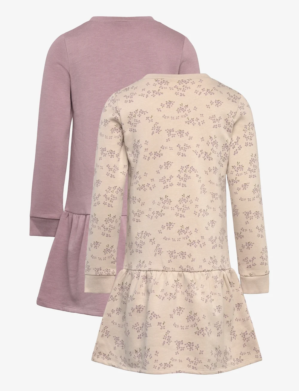 Minymo - Sweat Dress LS (2-pack) - langærmede babykjoler - elderberry - 1