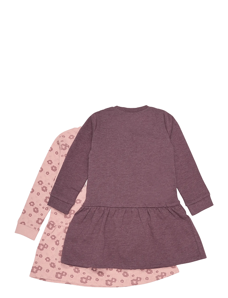 Minymo - Sweat Dress LS (2-pack) - vauvojen pitkähihaiset mekot - misty rose - 1