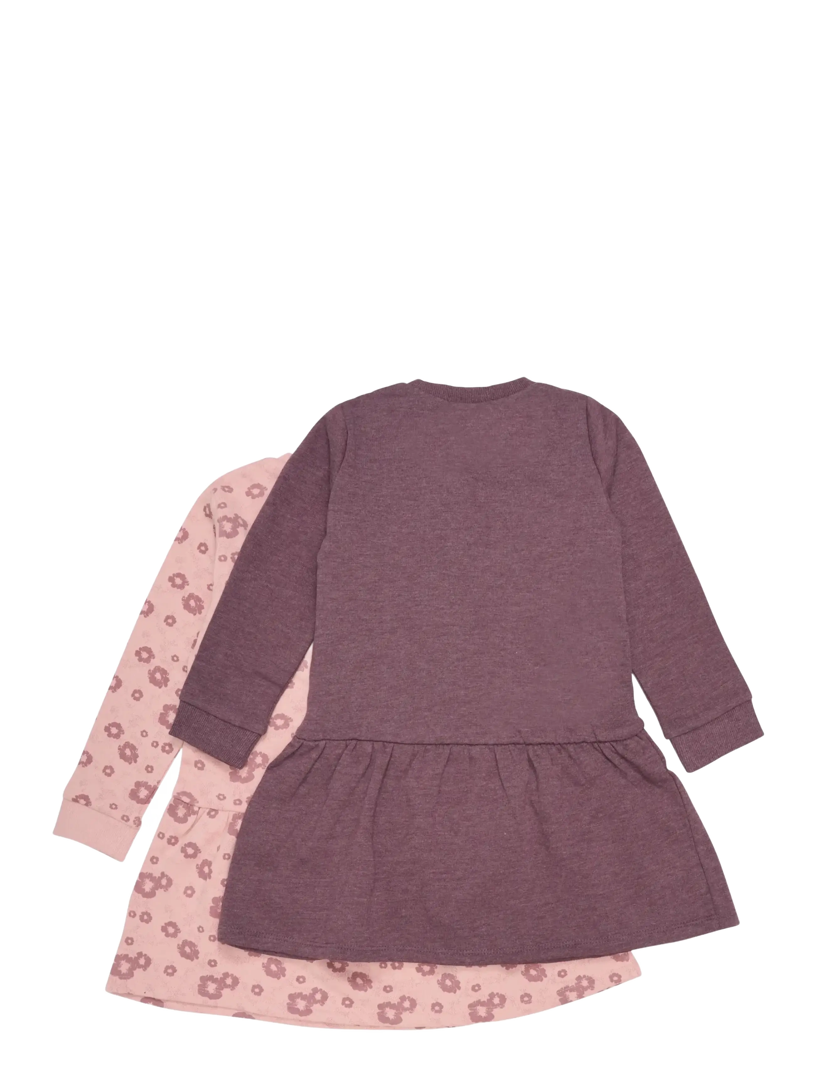 Minymo - Sweat Dress LS (2-pack) - langærmede hverdagskjoler - misty rose - 1