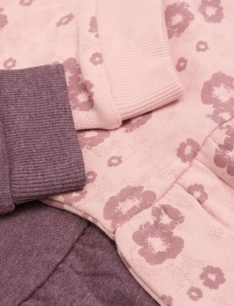 Minymo - Sweat Dress LS (2-pack) - vauvojen pitkähihaiset mekot - misty rose - 4