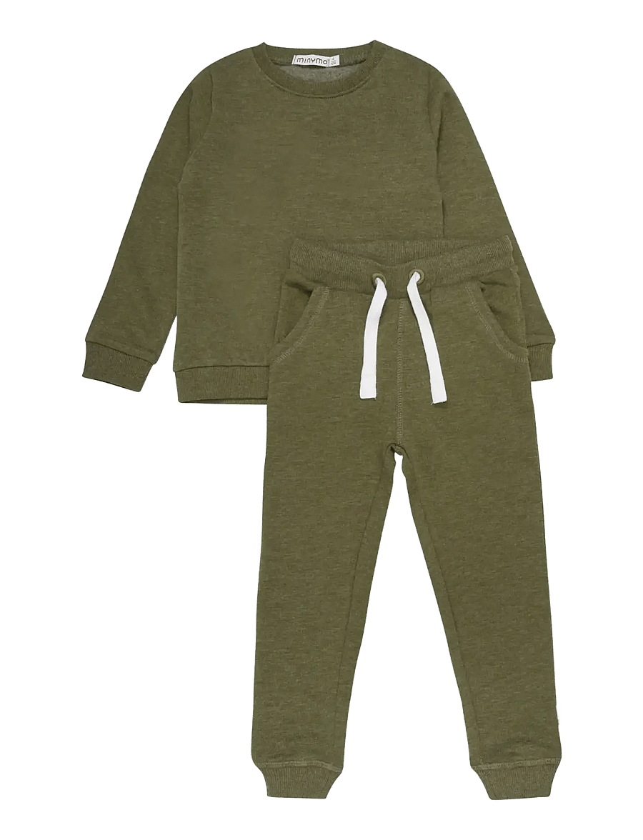 Minymo - Sweat Set (2-pcs) - sportanzüge - dark olive - 0