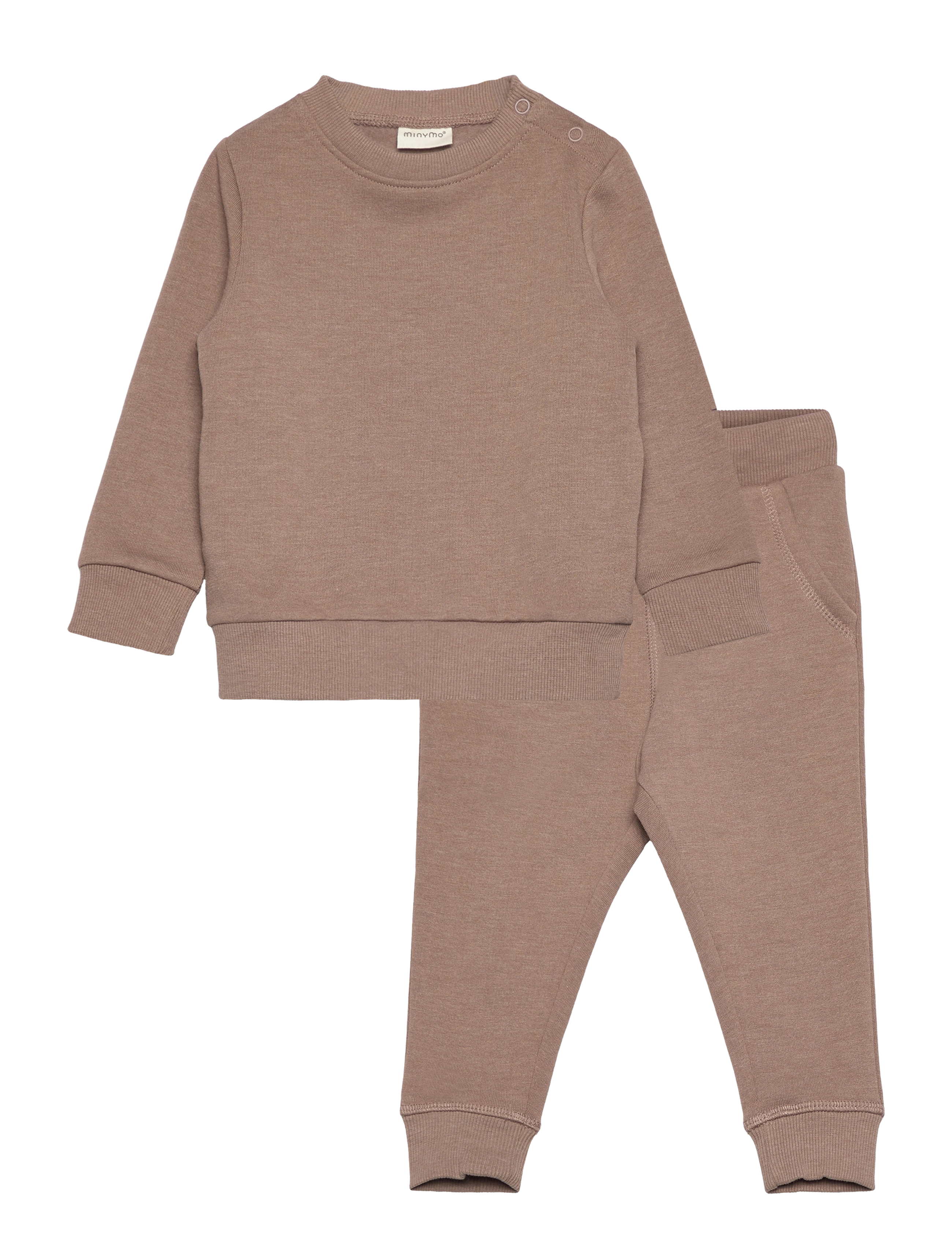 Minymo Sweat Set (2-Pcs), 134, Brown, Sæt > Joggingtøj, Børn
