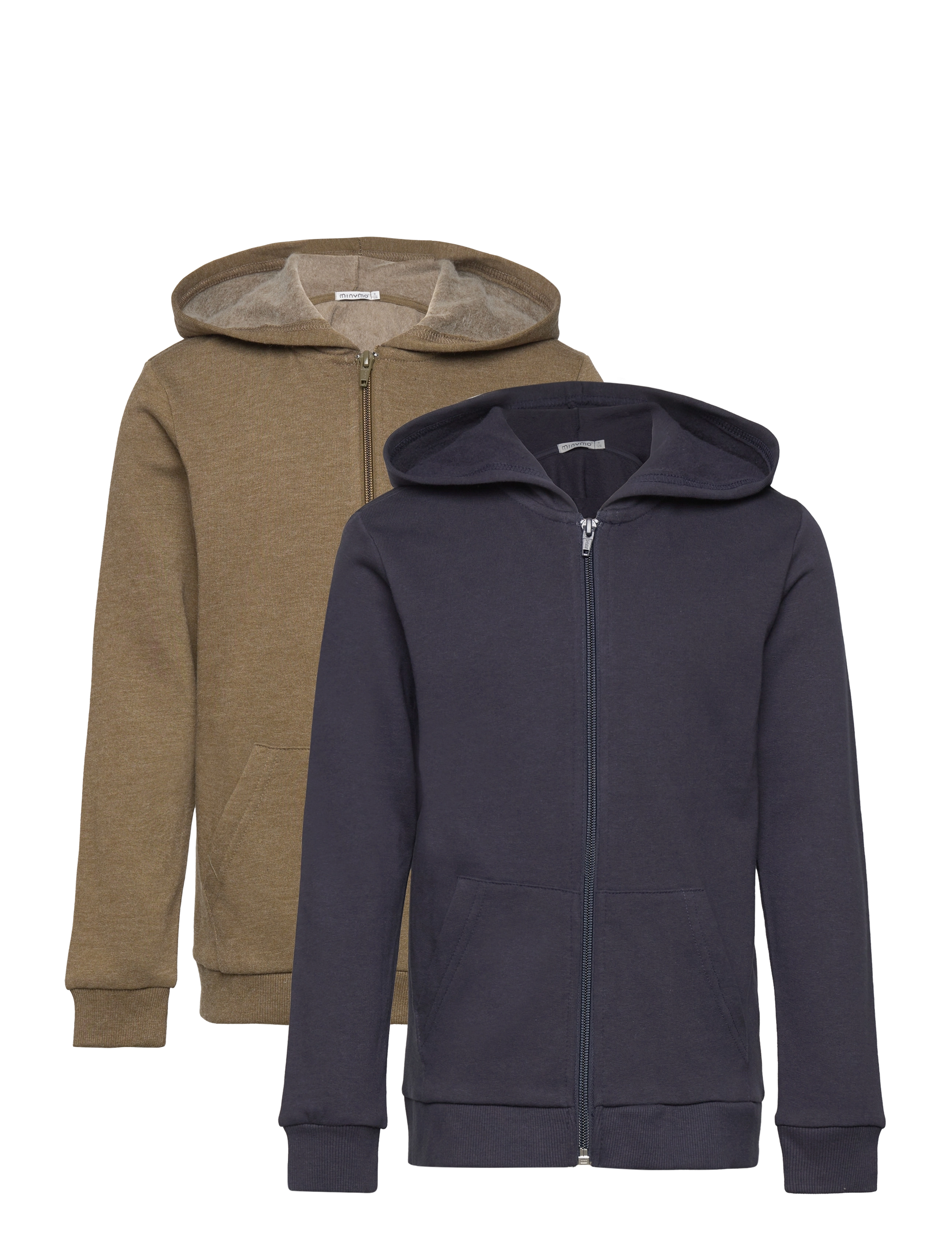Minymo Sweat Jacket w. hood (2-pack) - Sweatshirts & Kapuzenpullover - DARK OLIVE / multi