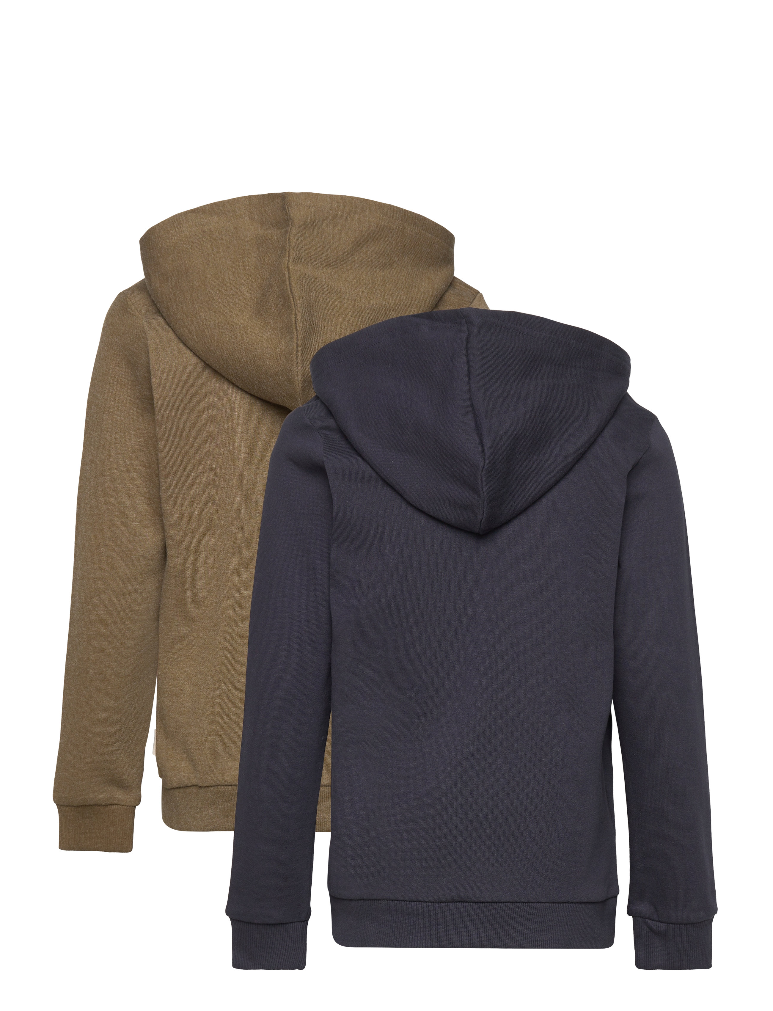 Minymo - Sweat Jacket w. hood (2-pack) - hættetrøjer - dark olive - 2