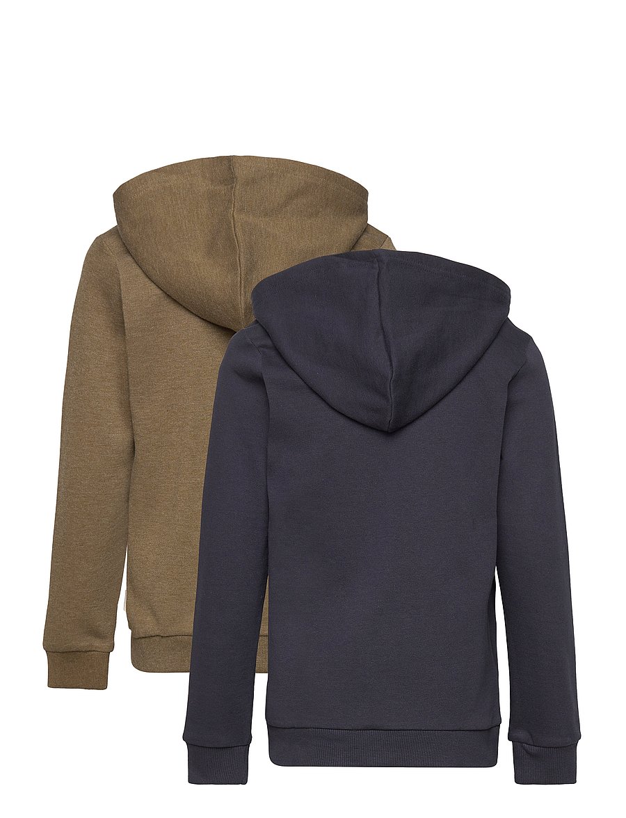 Minymo - Sweat Jacket w. hood (2-pack) - kapuzenpullover - dark olive - 2