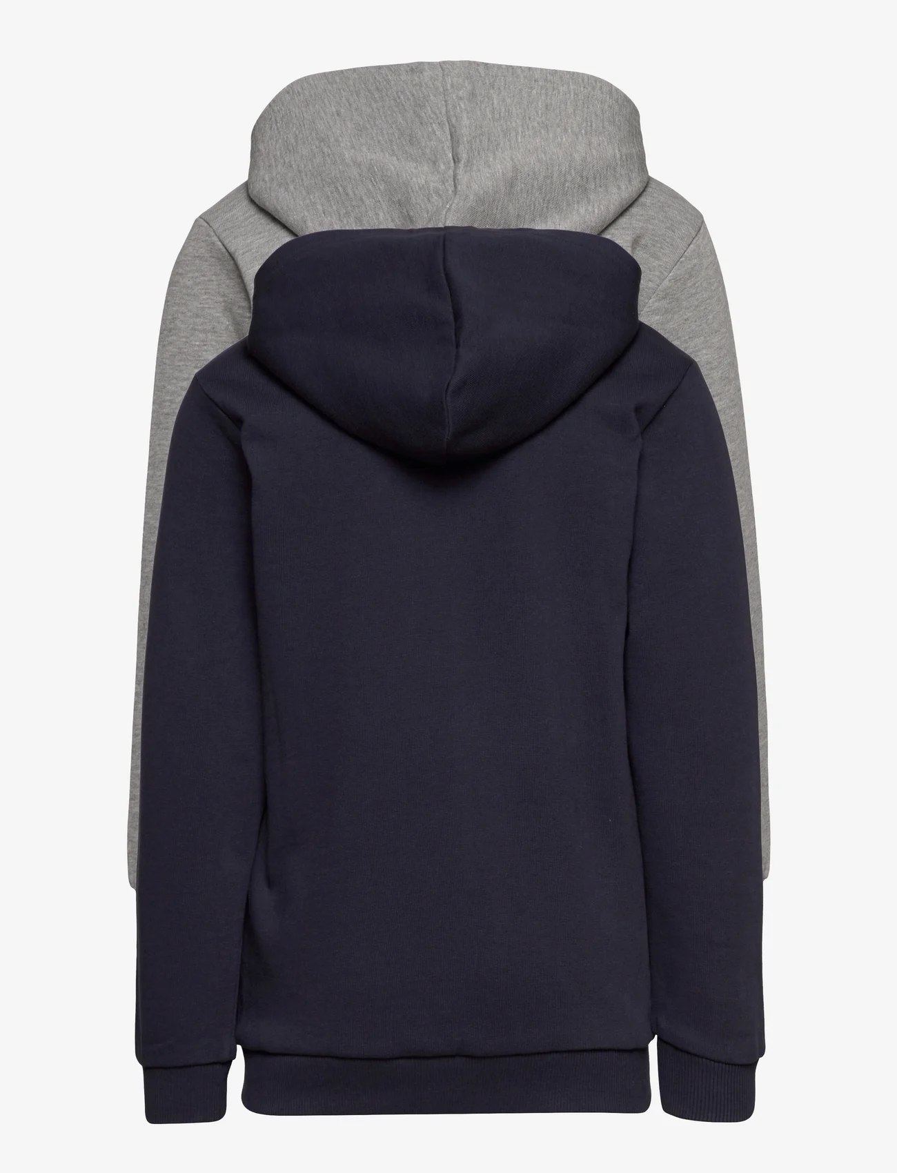 Minymo - Sweat Jacket w. hood (2-pack) - hoodies - greymelange - 1