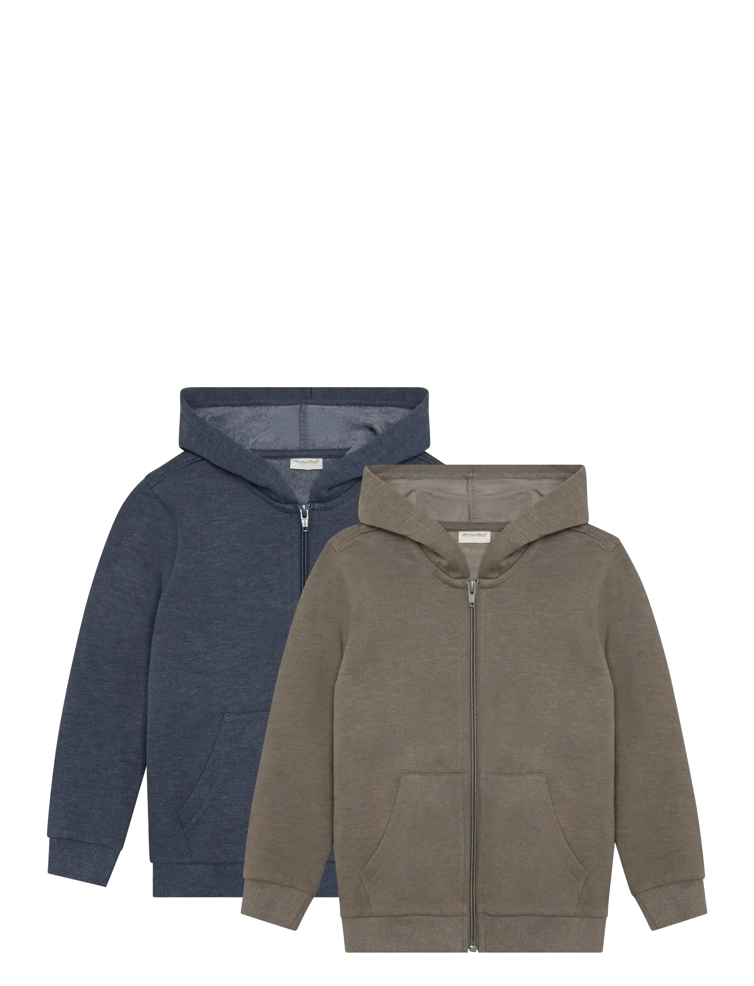 Minymo Sweat Jacket W. Hood (2-Pack), 140, Multi/patterned, Sweatshirts & Hættetrøjer > Hættetrøjer, Børn