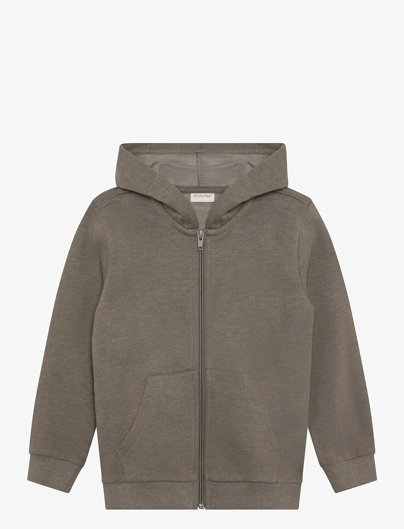 Minymo - Sweat Jacket w. hood (2-pack) - efterårstøj - vetiver - 2