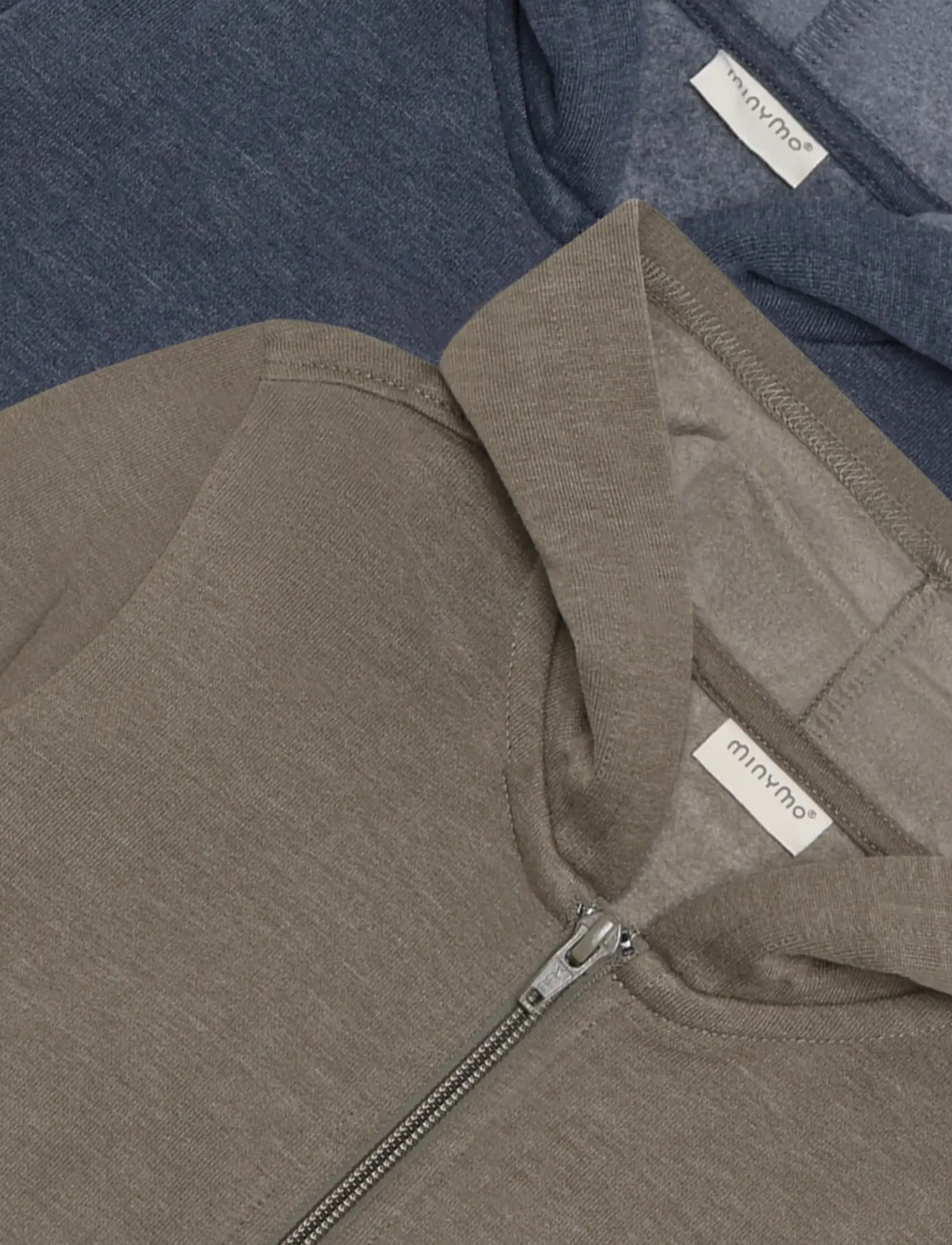 Minymo - Sweat Jacket w. hood (2-pack) - kapuzenpullover - vetiver - 4