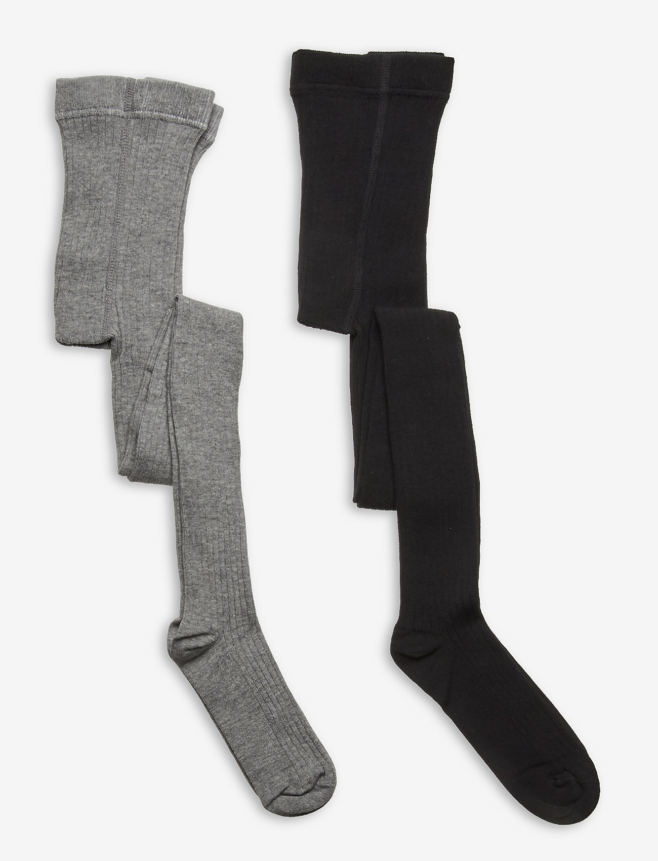 Minymo Stocking - solid rib (2-pack) - Socken & Strumpfhosen - BLACK / multi