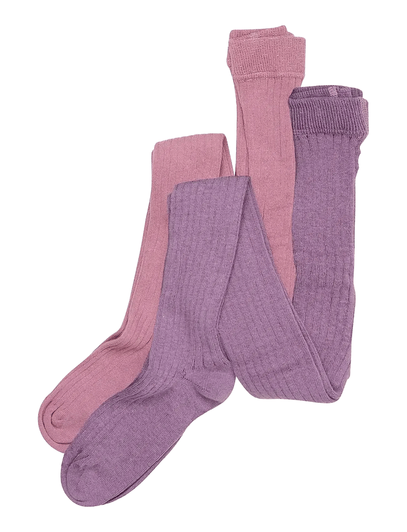 Minymo - Stocking - solid rib 2-pack - strumpfhosen - orchid haze - 0