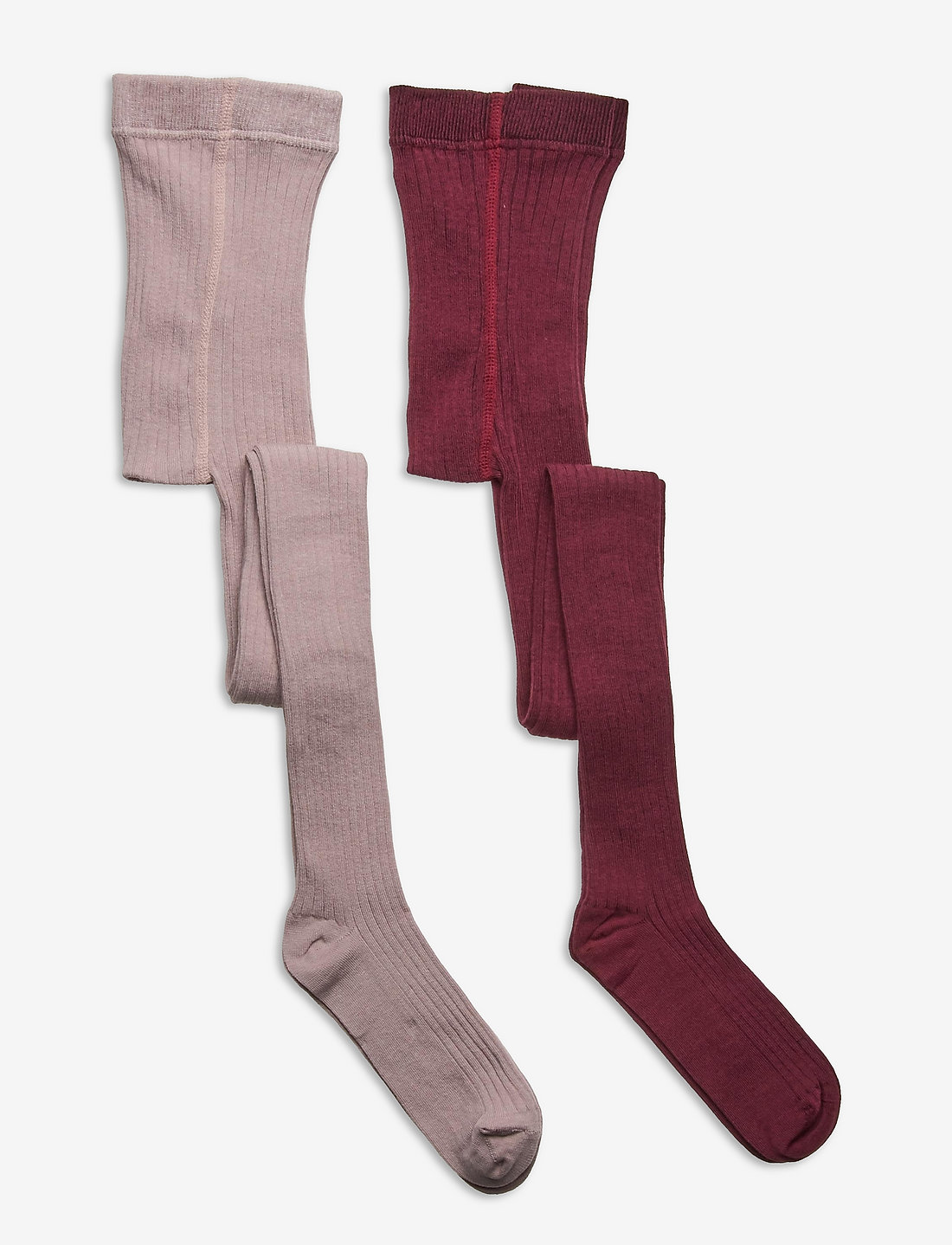 Minymo - Stocking - solid rib 2-pack - strumpfhosen - rose smoke - 0