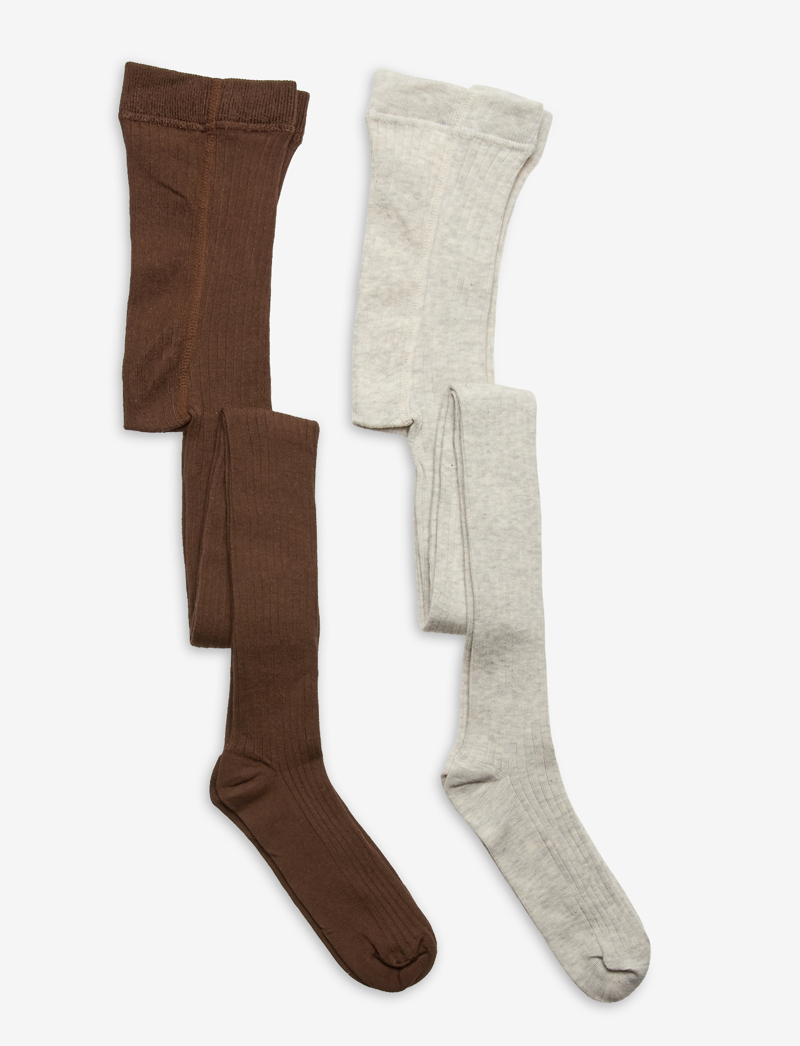 Minymo Stocking Solid Rib 2-Pack, 104-110, Socken & Strumpfhosen, Mehrfarbig/gemustert - Tights, Kinder