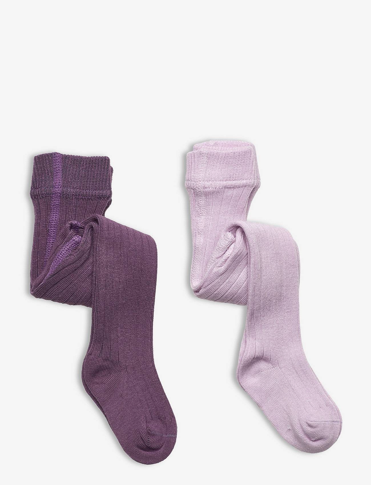Minymo Stocking - solid rib 2-pack - Strømper & Strømpebukser - VERY GRAPE / purple