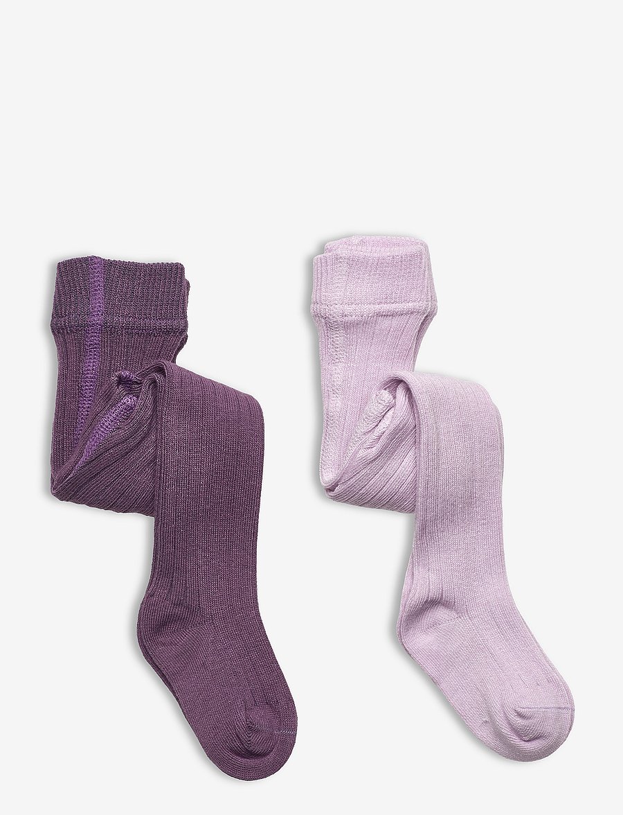 Minymo - Stocking - solid rib 2-pack - strumpfhosen - very grape - 0