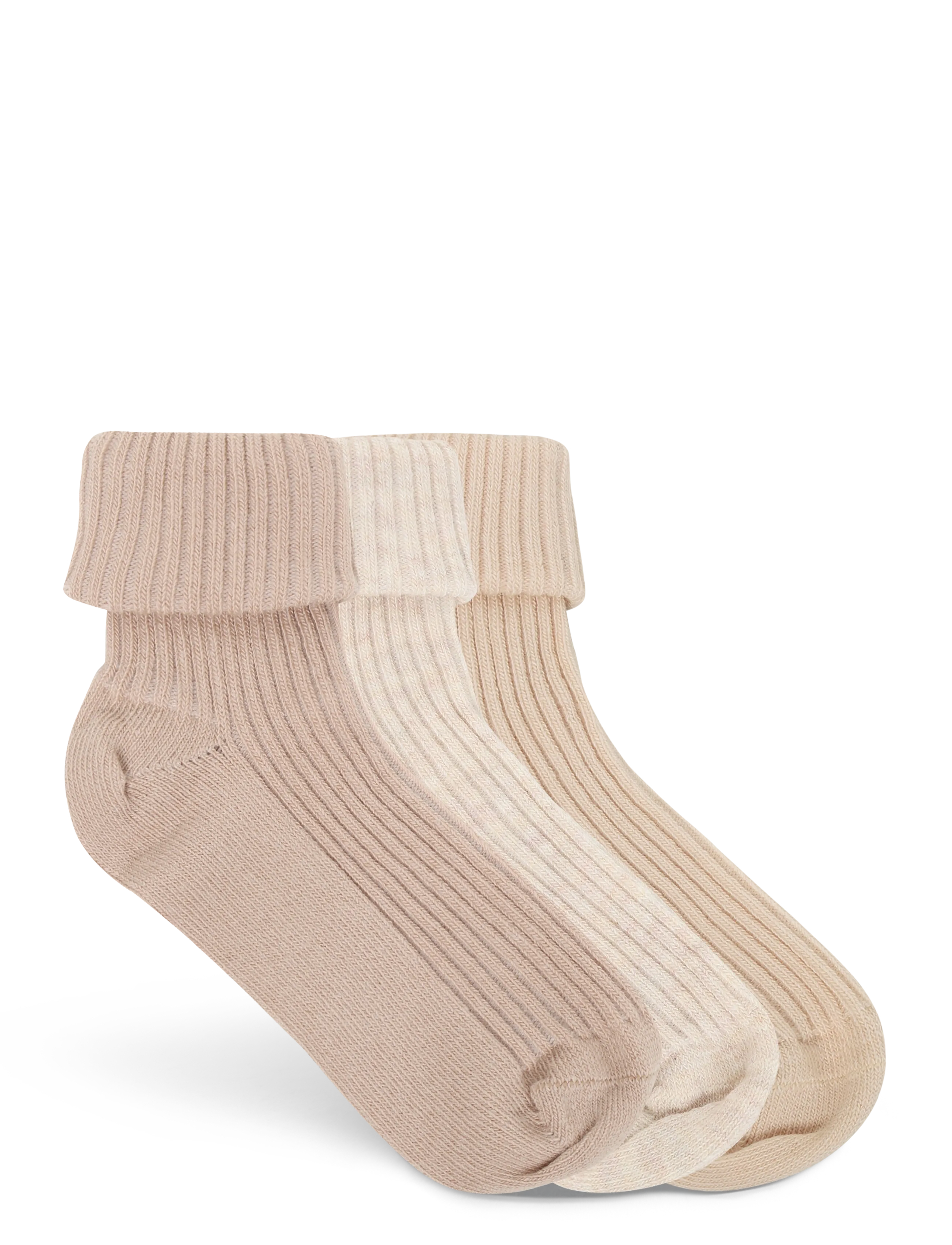 Minymo - Baby 2x2 rib sock (3-pack) - baby-socken - birch - 1