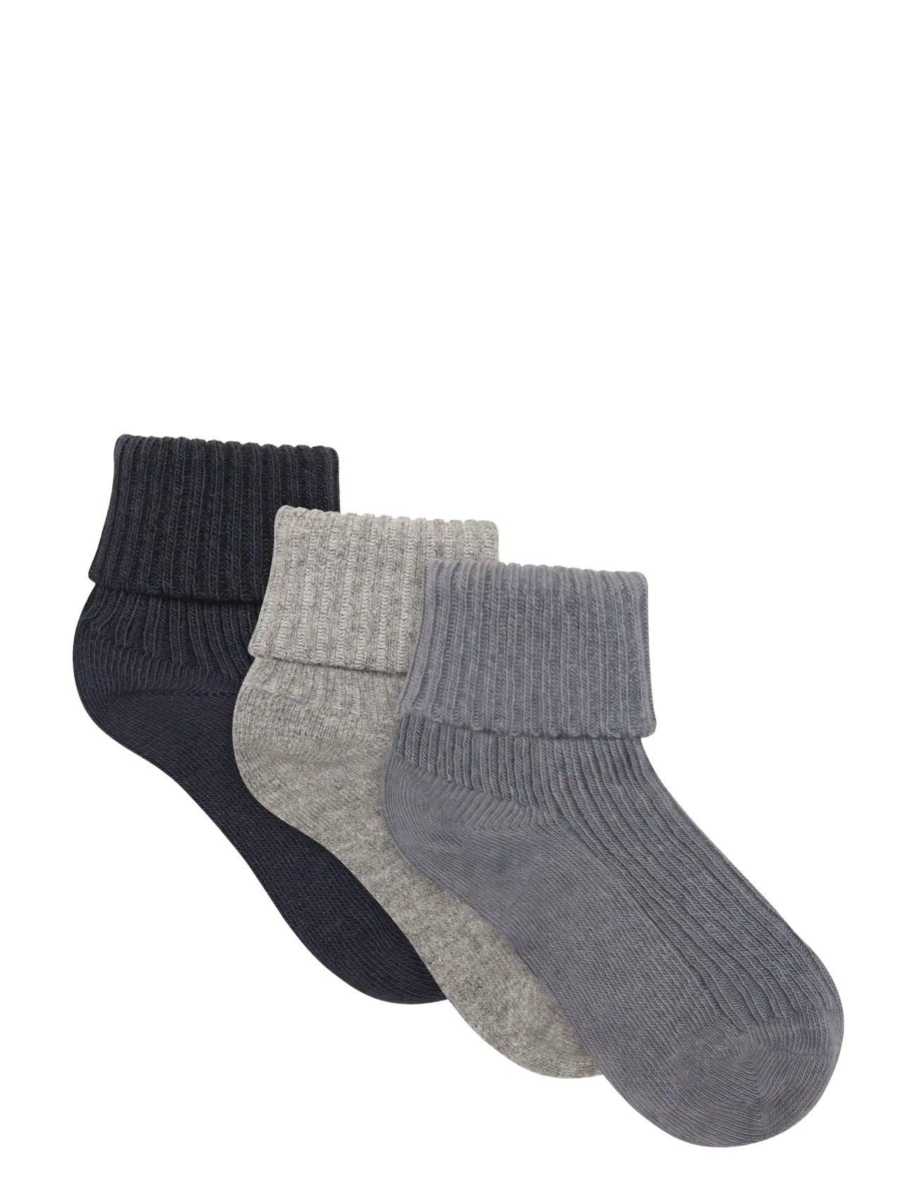 Minymo Baby 2x2 rib sock (3-pack) - Minymo - BLAU GRAY / multi