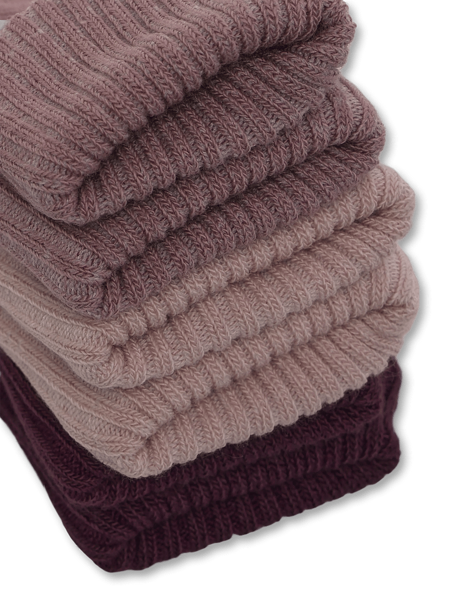 Minymo - Baby 2x2 rib sock (3-pack) - babysokker - elderberry - 4