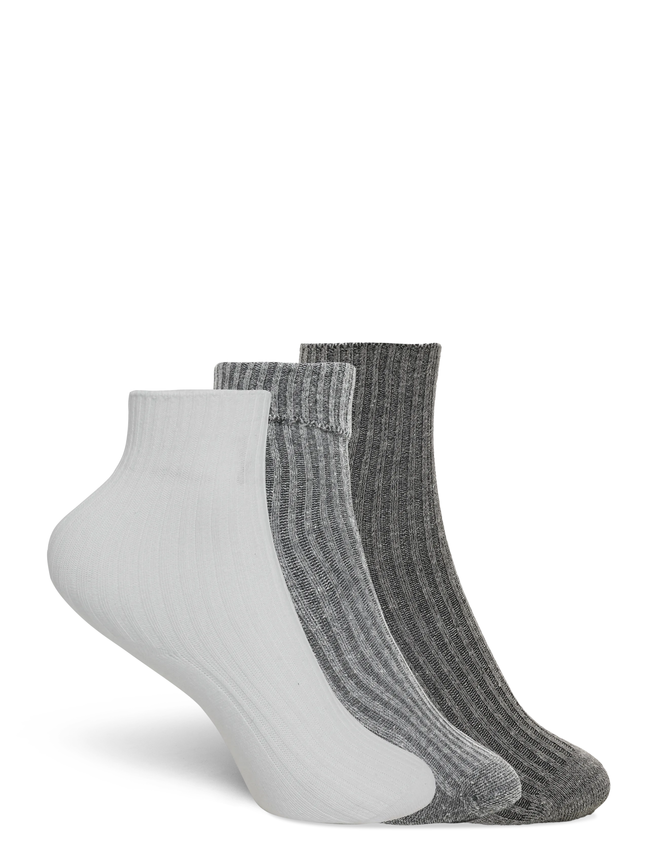 Minymo Baby 2x2 rib sock (3-pack) - Minymo - LIGHT GREY MELANGE / grey