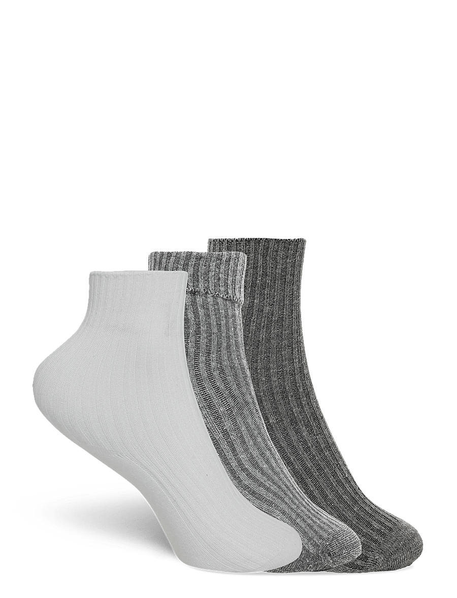 Minymo - Baby 2x2 rib sock (3-pack) - baby-socken - light grey melange - 0