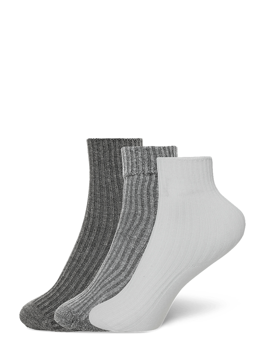 Minymo - Baby 2x2 rib sock (3-pack) - baby-socken - light grey melange - 1