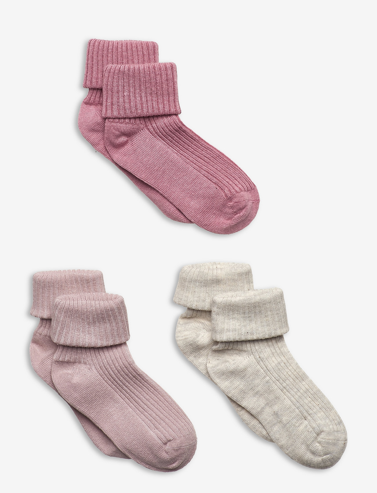Minymo - Baby sock rib (3 pack) - sokken - rose smoke - 0