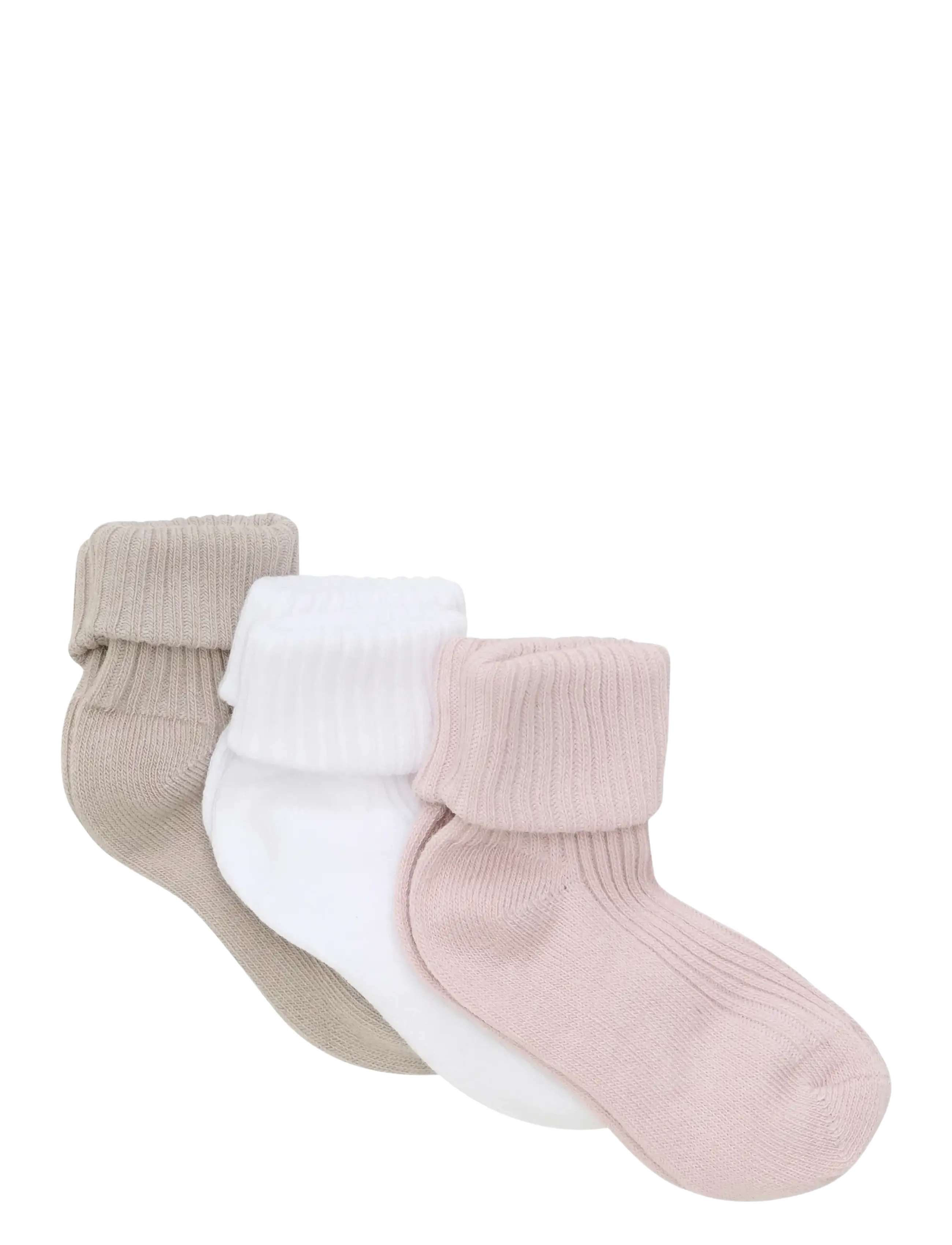 Minymo Baby sock rib (3 pack) - Strumpor & Tights - SHELL / white