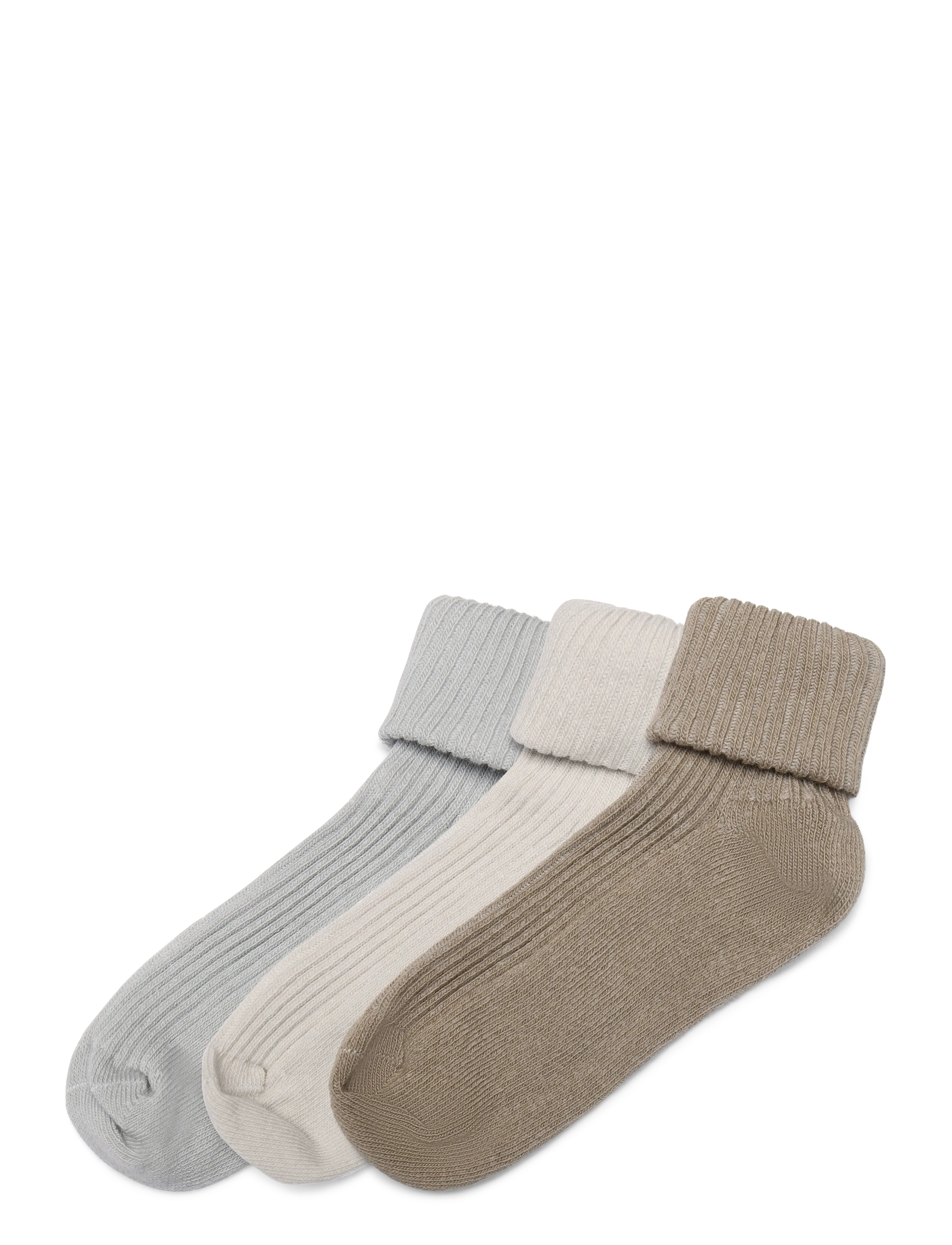 Minymo Baby sock rib (3 pack) - Minymo - WILLAM GRAY / grey